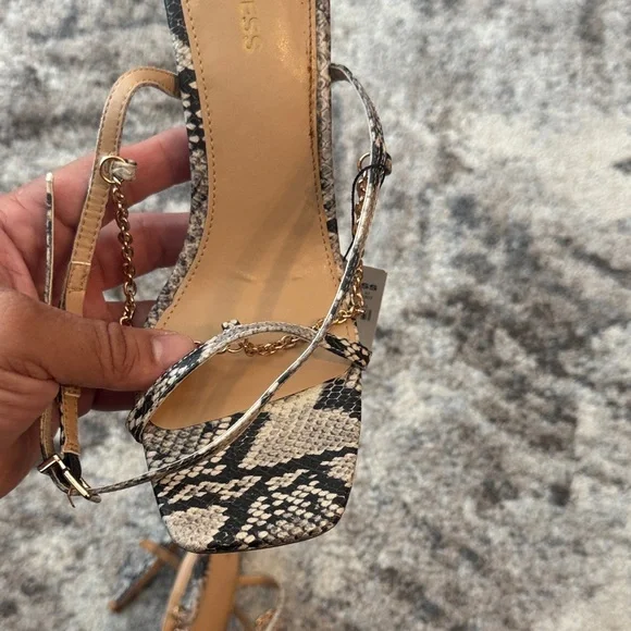 Express Black and Cream Snakeskin Sandals - Picture 5 of 5